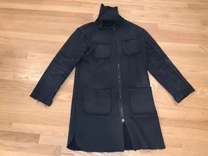 Maison margiela mm6 long coat distressed black Women’s Size 46 - Picture 1 of 12