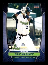 ERIC MARINEZ SIGNED 2016 CHOICE VERMONT LAKE MONSTERS #03 ON-CARD AUTO