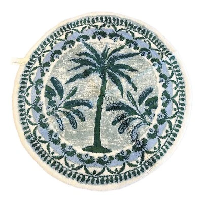 NEU Abyss Habidecor Fili 31" runder Palmenmuster Badteppich grün/blau $625 - Bild 1 von 4