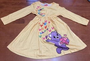 Care Bears Girl’s Long Sleeve Yellow Dress New Size 5-6 - Picture 1 of 3