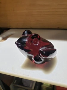 Red Amber Pink Purple Amethyst Glass Frog Figure Paperweight Collectible 3.5" - Picture 1 of 4