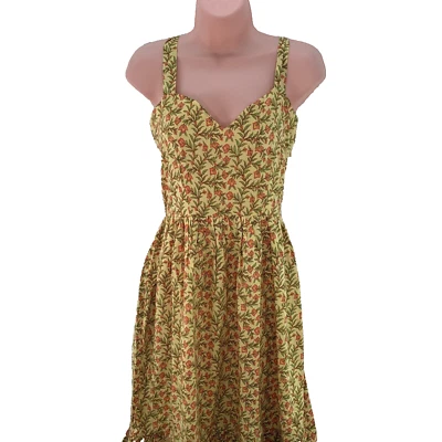 Amalfi Smocked Midi Dress, Sleeveless, Size S, Summer Glow Lime - Image 1 of 4