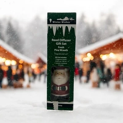 Ceramic Christmas Santa 🎅 Reed Diffuser Kit Pine Scent 2009 Candle-lite NOS - Image 1 of 4