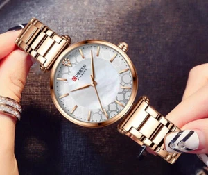 HOT Curren Waterproof Women Luxury Thin Quartz Wristwatch Stainless Steel Watch - Picture 1 of 18