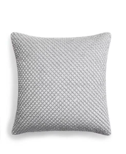 Hudson Park Collection In Grey Velvet Decorative Pillow, 20” x 20”. Brand New! - Picture 1 of 9