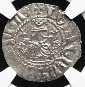 ARMENIA 1198-1219 AD Levon I Silver Tram Knights Templar Coin of Crusades NGC AU - Picture 1 of 5