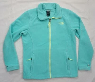 THE NORTH FACE USED GIRLS XL(18) BABY BLUE/YELLOW FLEECE JACKET/LAYER WOMEN S - Image 1 of 4