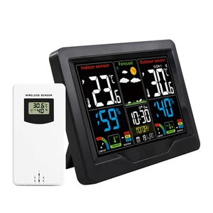 Wireless Clock Weather Station Touchscreen Digital Calendar Thermometer Guage - Picture 1 of 9