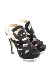 ALTRAMAREA Sandaletto con tacco alto Donna Taglia IT 39 nero-bianco elegante - Foto 1 di 5