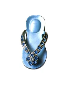 "Chancla azul vintage con pedrería prendedor de 2"" para dama Remington joyería de moda" - Imagen 1 de 4
