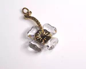 Vintage Swarovski Crystal Memories Pendant Only Clear Clover Flower Gold-tone - Picture 1 of 5