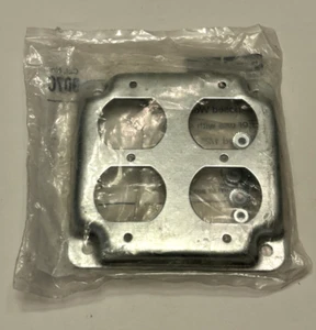 HUBBELL / RACO 907C 4" . Square Cover, Exposed Work, 2-Duplex - New - Picture 1 of 2