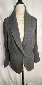 Coldwater Creek Gray fitted Blazer Size Medium one button Front with Pockets - Picture 1 of 13