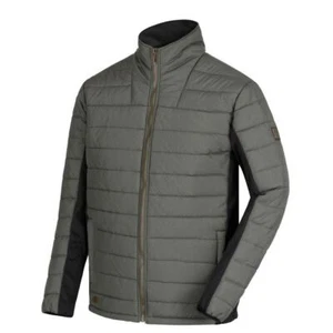 Regatta Mens Ibsen Lightweight Padded Insulated Warm Hiking Jacket Khaki Black - Picture 1 of 7