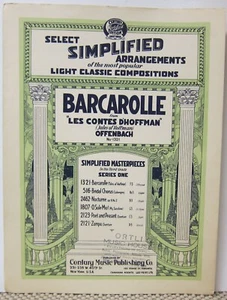 Barcarolle (Tales of Hoffman) - Offenbach - Sheet Music  1908 - Picture 1 of 3