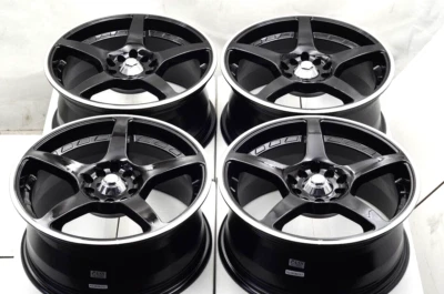 Kudo Racing Gekka 16x7 5x100 5x114.3 Black Wheels Rims Honda Civic Corolla Camry - Image 1 of 4