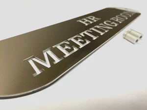 HR Besprechungsraum Schild Spiegel Edelstahl poliert 458 x 60 mm mit Befestigungen - Bild 1 von 5