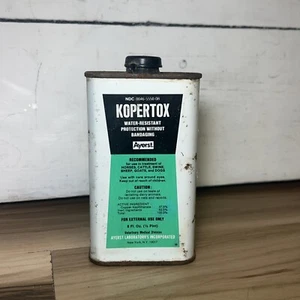 Kopertox Vintage Tin Advertising Can. Metal Container Half Full. - Foto 1 di 6