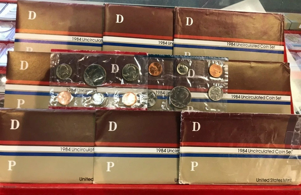 9 Set Lot of 1984 P-D Mint Uncirculated Sets ORIGINAL - Image 1 of 1