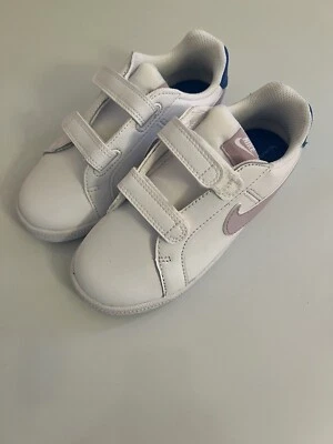 Nike Court Royale TDV Toddler Size 10c White Pink Blue Walking Shoes - Image 1 of 4
