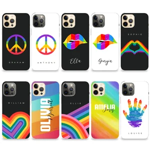FUNDA DE SILICONA PERSONALIZADA PRIDE LGBTQ NOMBRE PARA IPHONE 13 12 11 14 8 - Imagen 1 de 19