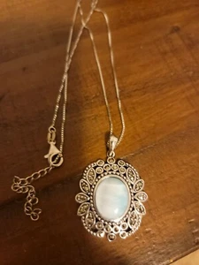 Larimar Markasit Sterling Silber Anhänger mit Kette - Bild 1 von 5