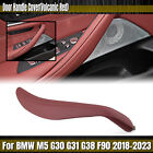 Red Left Door Pull Strap Trim Cover For BMW New 5-Series G30 G31 G38 M5 2018-23