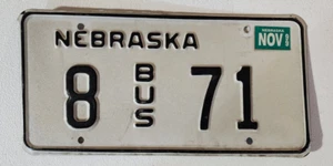 1999 NEBRASKA BUS License Plate # 8 - 71. Free Shipping - Picture 1 of 3