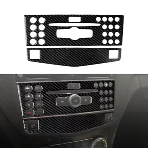 Carbon Fiber Console CD Panel Trim For Mercedes-Benz C Class W204 2007-10 Type D - Picture 1 of 12