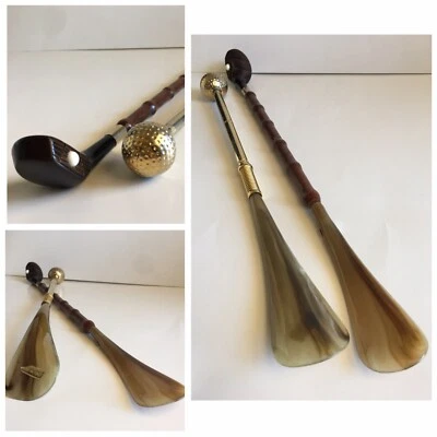 Vintage Pair of Golf Ball + Driver Shoe Horns Both Made in Italy Comoy's London - Image 1 of 4
