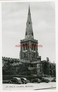 REAL PHOTOGRAPHIC POSTCARD OF ST PAUL'S CHURCH, BEDFORD, BEDFORDSHIRE, RA SERIES - Picture 1 of 2