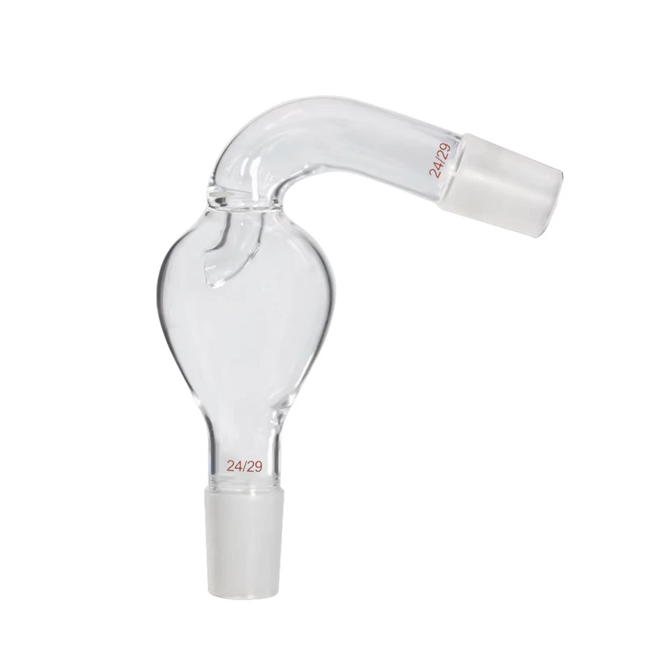 100ml Glass Bent Anti splash Adapter Anti-splash Head Joints 24/29 Lab Glassware - Image 1 of 1