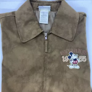 Mickey Mouse Disney Jacket Disneyland Resort 1955 Microsuede Embroidered Small - Picture 1 of 5