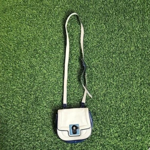 Juicy Couture bag Womens Millie Leather Crossbody White Blue Adjustable Strap - Picture 1 of 15