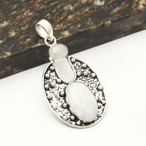 Pietra di luna arcobaleno pietra preziosa fatta a mano ciondolo gioiello regalo per donna 2,6" AP-59259 - Foto 1 di 1