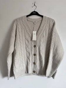Woman’s New M&S Natural Cloud Yarn Cardigan Size Large - Picture 1 of 6
