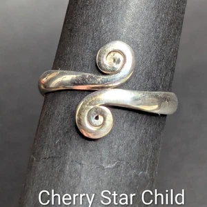 Double Spiral Adjustable Ring In Sterling 925 silver - Bild 1 von 7