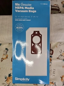 Simplicity Genuine Hepa Media Symmetry S20S/S20D/S20P/S20UP Vacuum Hepa 6 bags - Picture 1 of 2