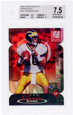Tom Brady 2000 Donruss Elite #183 Aspirations /90 新秀 BGS 7.5 — 第 1/2 张图片
