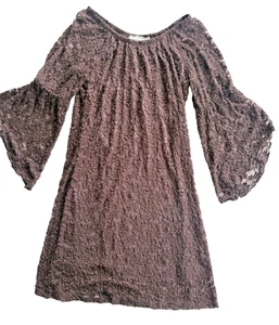 Jody California Damen braun Blumen Spitze Kleid Größe Medium Westernkleidung - Bild 1 von 5
