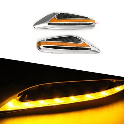 2pcs Universal Yellow Blade Steering Light Led Turn Signal Fender Side Lights A Foto 1 de 2