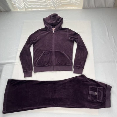 Conjunto de salón chaqueta con capucha de terciopelo M/L chándal Juicy Couture vintage pantalones Y2K Foto 1 de 4