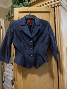 Js Collections Navy Blazer Size 10 - Picture 1 of 6