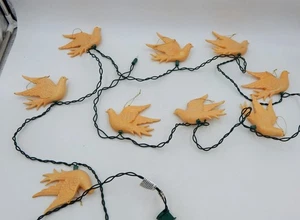 Vintage Blasform Taube Vogel Lichterkette Set Glitzer Ornamente 9er Set (10) - Bild 1 von 9
