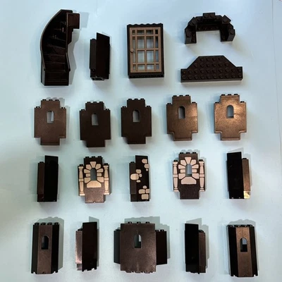 LEGO Lot Black Castle Parts Wall Corner Bricks Stone Turret Staircase Vintage #5 - Image 1 of 4