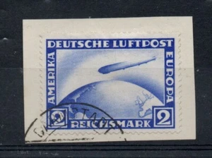 Germany (1871-1945)-1928 Airship LZ-127 Graf Zeppelin SG444-2m Bright Blue-VFU - Picture 1 of 2