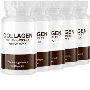 Collagen Ultra Complex Types I, II, III, V & X - 5 Bottles - Picture 1 of 3