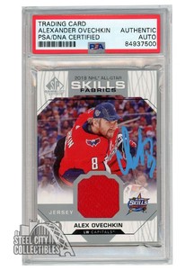 Alexander Ovechkin 2018 SP Game Used Jersey Auto Card AS-AO PSA/DNA (Light Blue)