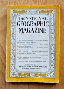 National Geographic August 1938; Lost Aviators; Czechoslovaks; Birds; Island - Picture 1 of 23