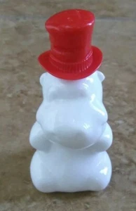 Vintage MILK GLASS HIPPO with RED HAT Funny Avon Cologne Bottle Empty - Picture 1 of 6
